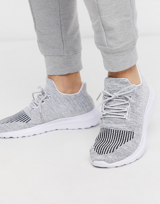 New Look knitted running trainer in grey