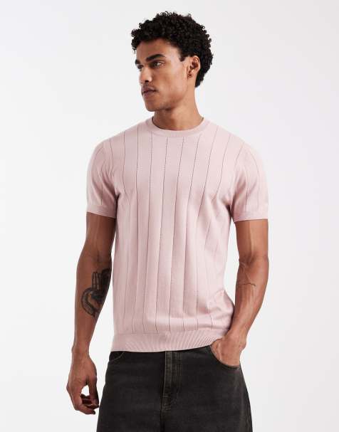 New Look knitted t-shirt in light pink