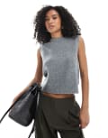 [New Look] New Look knitted tabard in mid grey S Mid grey