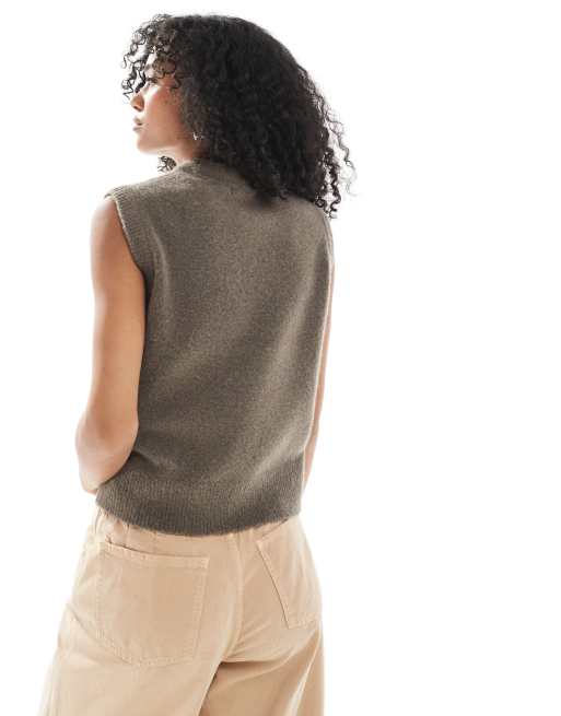 New Look knitted tabard in mink ASOS