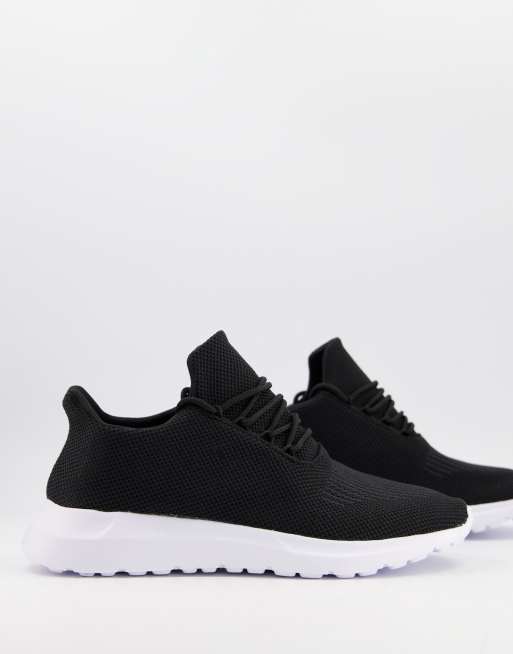 New Look knitted trainer in black | ASOS