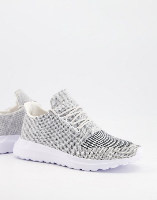 New Look knitted trainer in grey