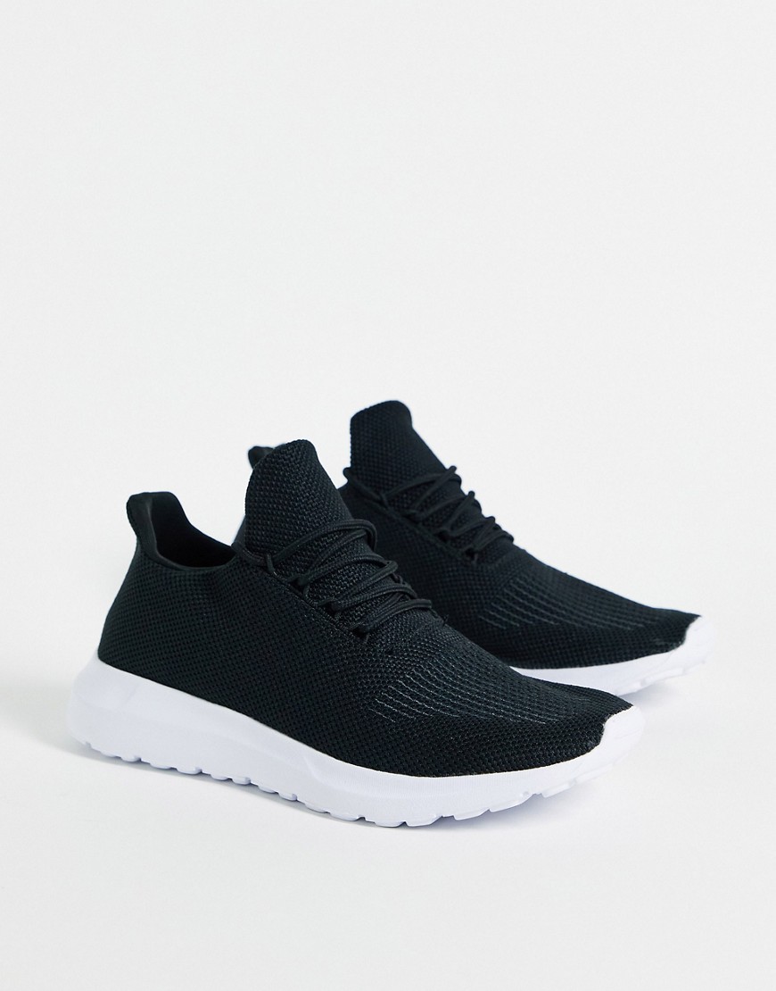 New Look Knitted Trainers In Black