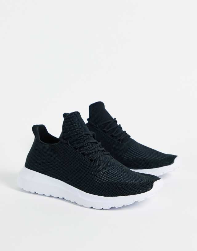 New Look knitted trainers in black