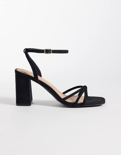 New Look knot detail block heeled sandals in black - view 1