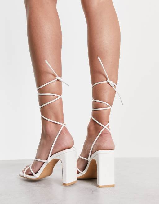 New look hotsell white sandal heels