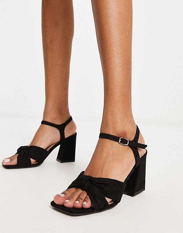 New Look - knotted heeled sandal in black