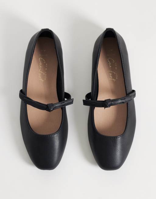 New Look knotted mary jane in black , 2 of 5