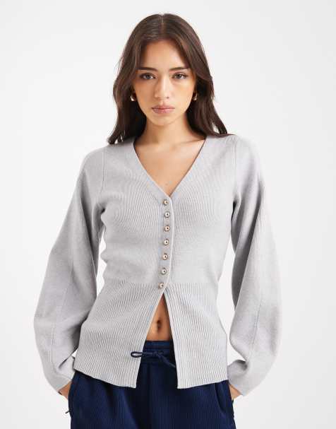 New Look – Kompakte Strickjacke in Hellgrau - view 1