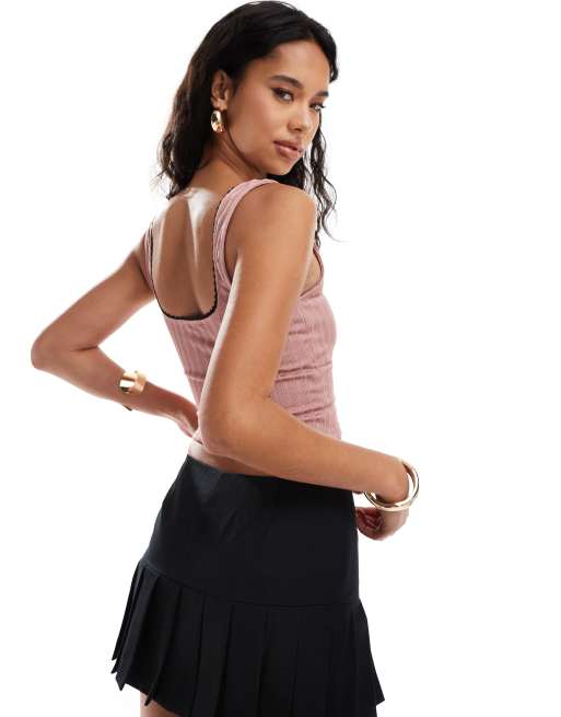 New Look – Korsett-Oberteil in Rosa mit Knitterstruktur, 3 von 4