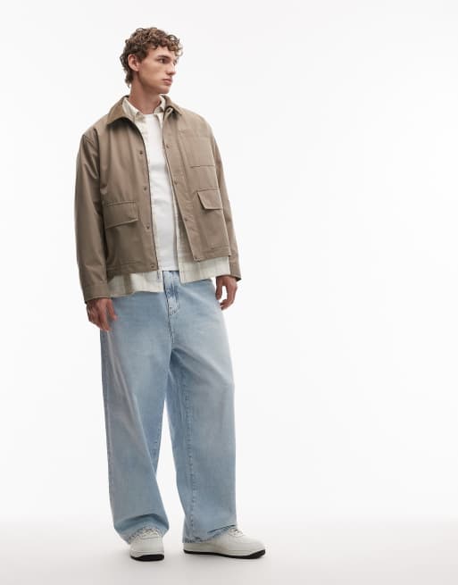 New Look - Kort jack met kraagje van corduroy in stone, 2 van 5
