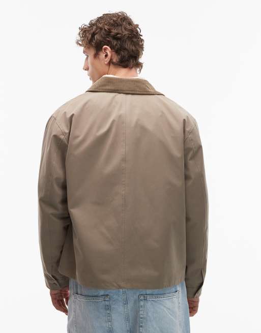 New Look - Kort jack met kraagje van corduroy in stone, 3 van 5