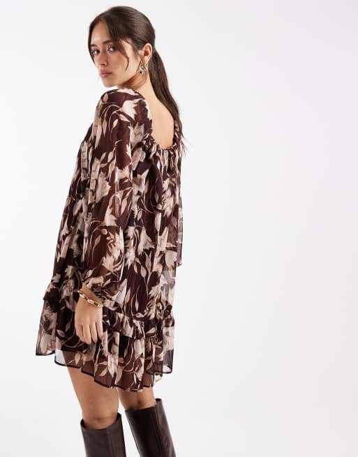 New Look - Korte mini-jurk met bloemenprint en smockwerk, 2 van 4