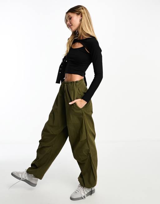 New Look - Korte top met lange mouwen in zwart, 4 van 4