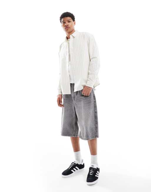 New Look – Koszula oversize w kolorze złamanej bieli w paski, 3 z 4
