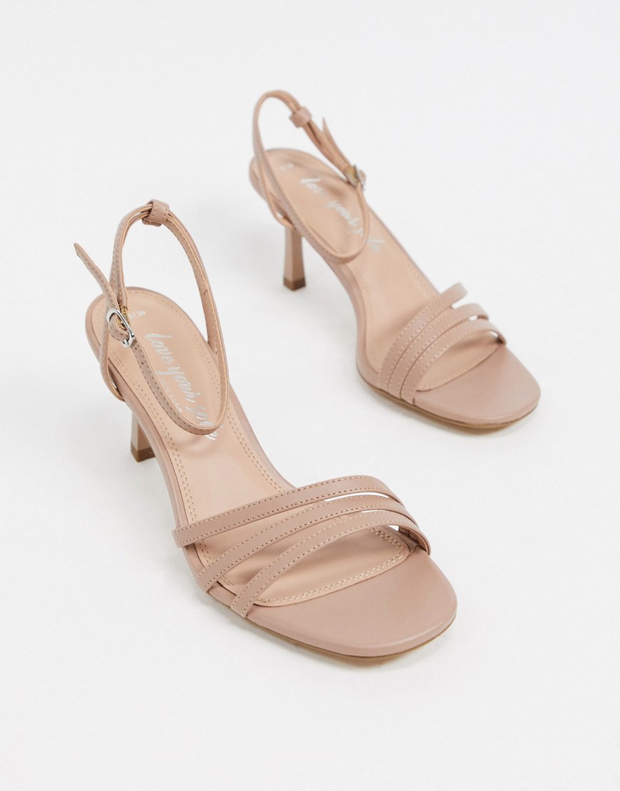 New Look – Krämfärgade sandaler med remmar i mockaimitation-Krämvit