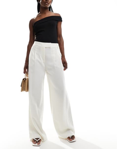 New Look – Krämvita byxor med vida ben - view 1