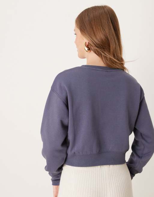 New Look – Kurz geschnittener Pullover in Blau mit „Central Park“-Print, 4 von 4