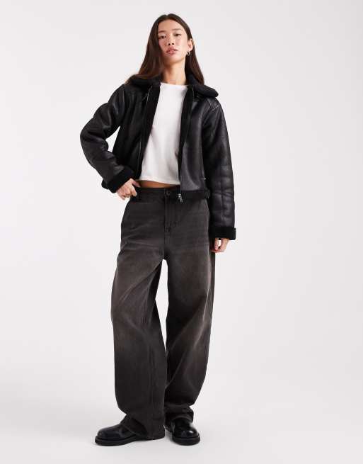 New Look – Kurze Pilotenjacke in Schwarz, 4 von 4
