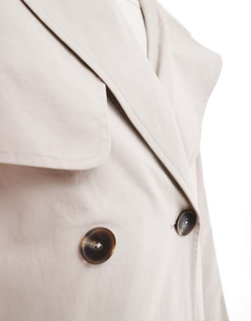New Look – Kurzer Trenchcoat in Steinbeige, 2 von 4