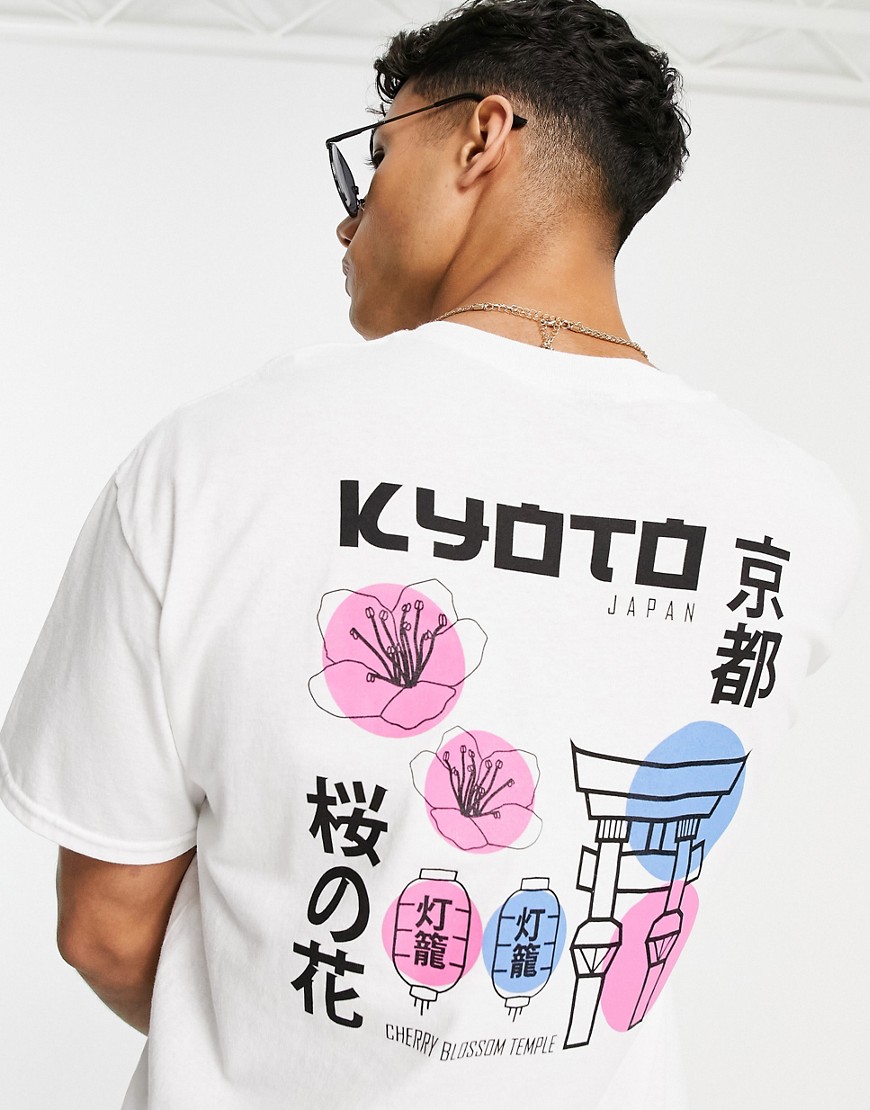 New Look Kyoto back print T-shirt in white