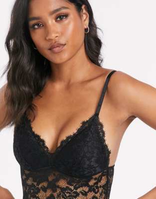 new look black lace bodysuit