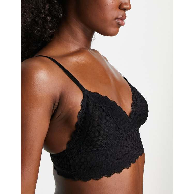 New Look lace bralet in black