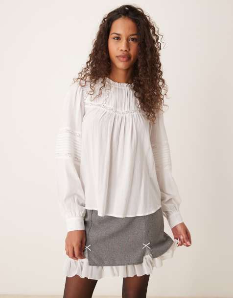 New Look lace chiffon shell blouse in white - view 1