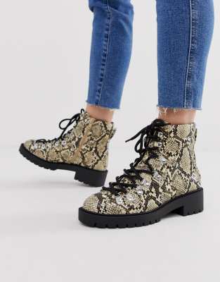 animal print boots new look