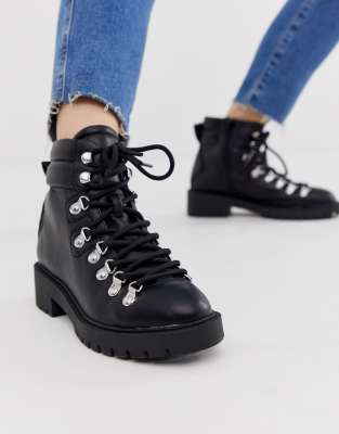 new look chunky black boots