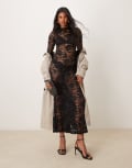 [New Look] New Look lace long sleeve midi dress in black 8 01 - black