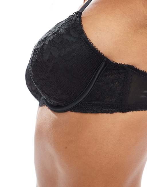 New Look lace t-shirt bra in black, 3 of 4