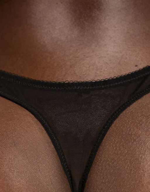 New Look lace thong in black