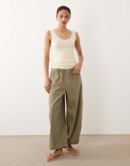 New Look lace trim vest in pale yellow, 3 of 4