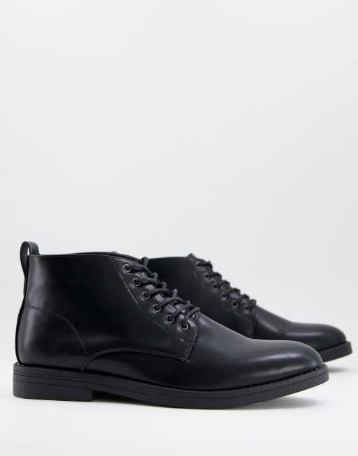 New Look lace up boots in black