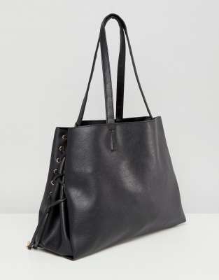 new look black tote handbag