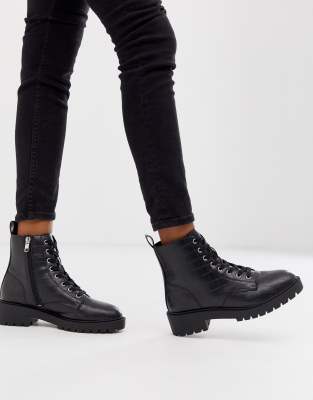 matte black lace up boots