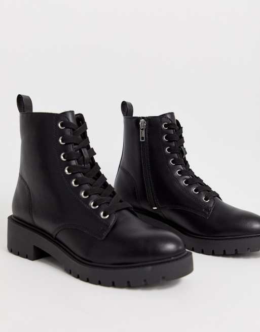 New look black shop lace up boots