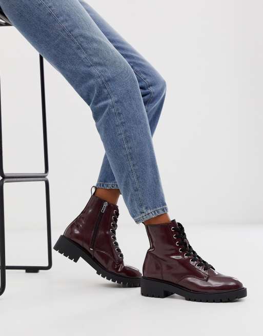 Dark red lace sales up boots