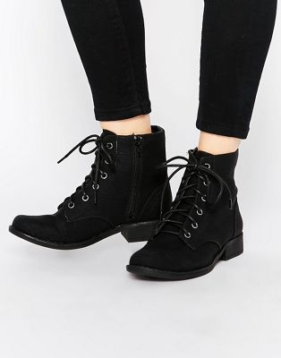 New Look | New Look Lace Up Flat Boots
