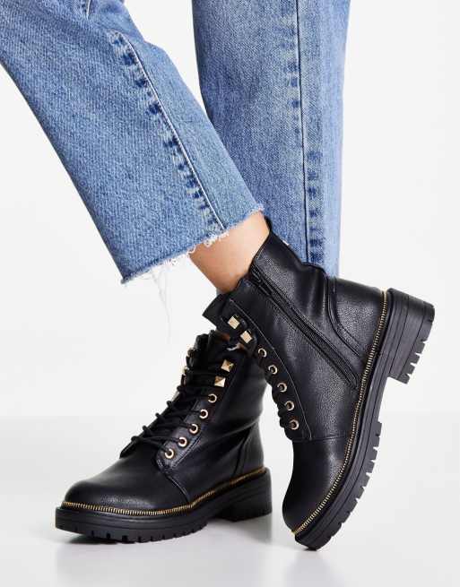 Flat store military boots