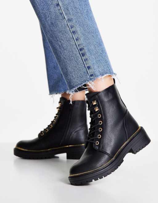 Flat hotsell military boots