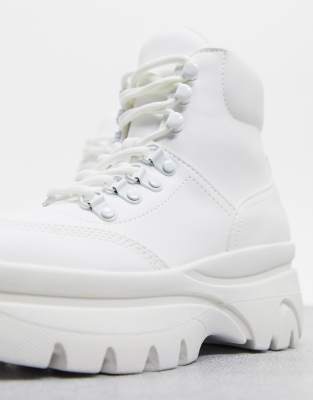 white hiker boots