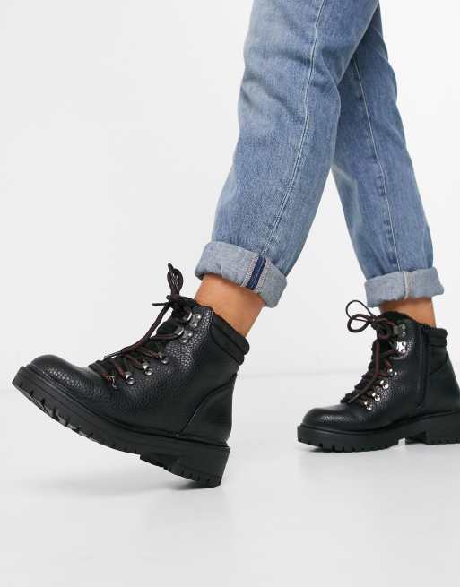 New look lace up flat store hiker boot