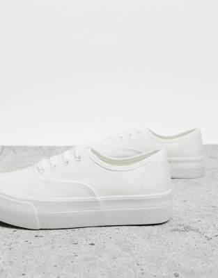 new look ladies white trainers