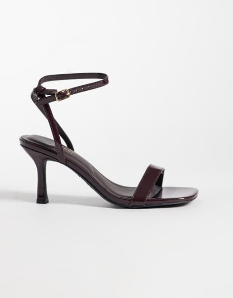 New Look Lack-Stilettoabsatz in dunklem Burgunderrot - view 1