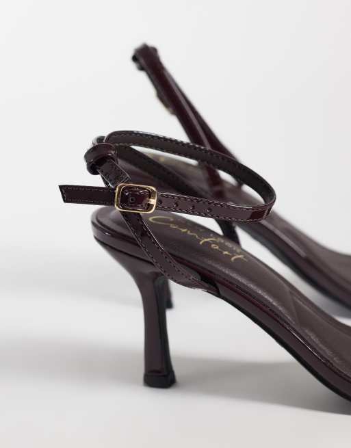 New Look Lack-Stilettoabsatz in dunklem Burgunderrot, 5 von 5