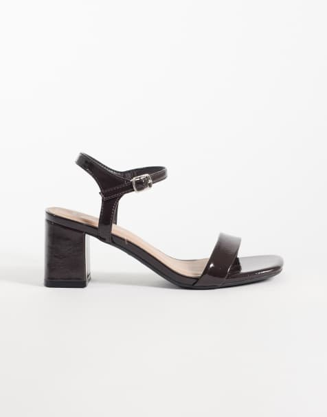 New Look lage blokhak in donkerbruin - view 1
