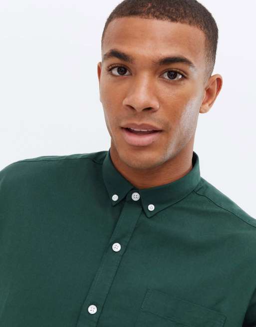 New Look – Langärmliges, elegantes Oxford-Hemd im 90er-Stil in Grün mit Oversize-Schnitt, 3 von 4