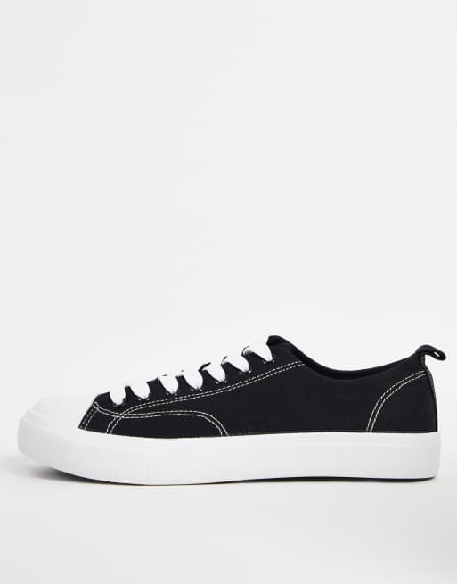 New Look - Lave sneakers i sort kanvas